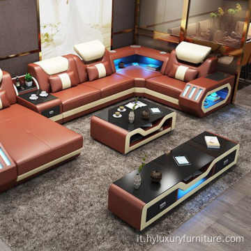 Nuovo popolare moderno divano componibile da soggiorno a LED